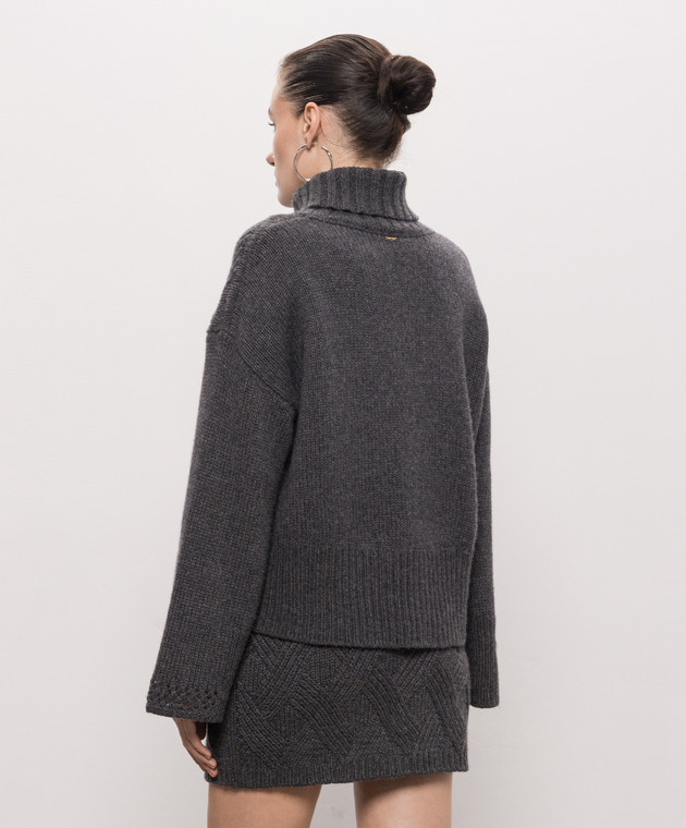 Twinset Серый свитер в узор 262TT3353 изображение 4