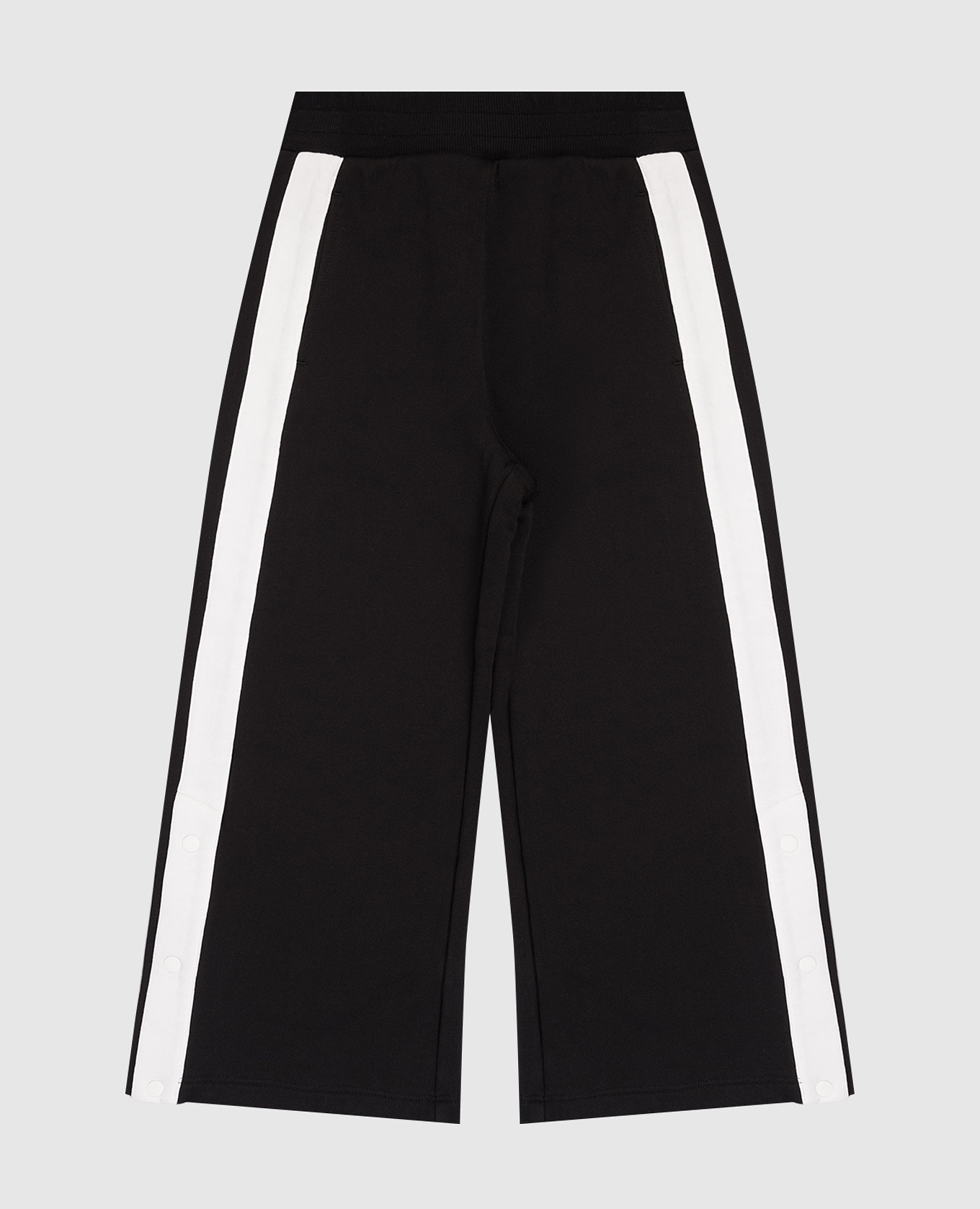 Детские черные спортивные штаны с лампасами