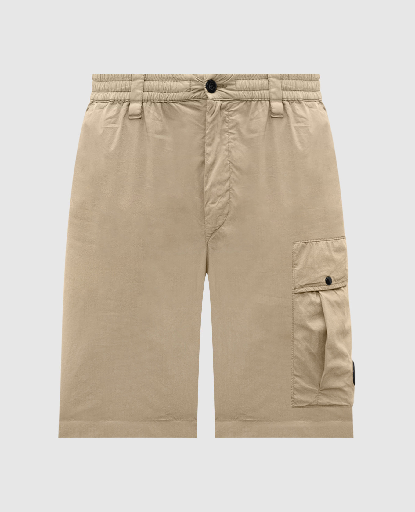 Бежевые шорты с патчем логотипа