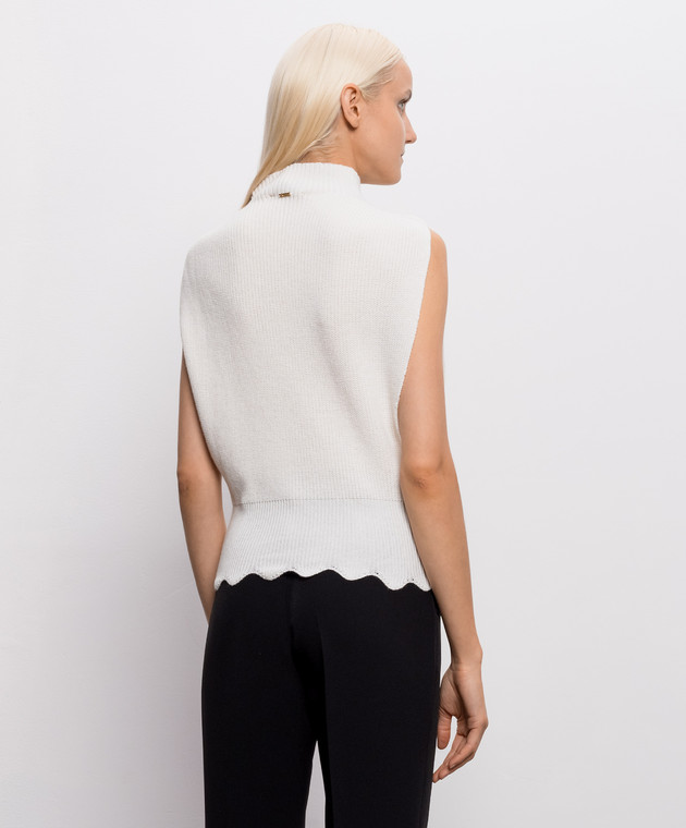 Twinset Жилет цвета айвори с брошью 262TP3050 изображение 4