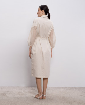 Peserico Бежева сукня-сорочка A02729A1979B