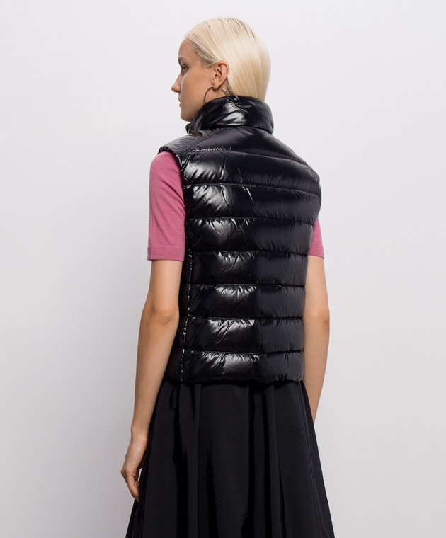 Moncler Чорний пуховий жилет з нашивкою логотипа L20931A00015597Z8 зображення 4