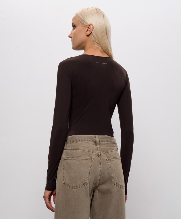 Maison Margiela MM6 Коричневый боди с эмблемой S62NA0085S20518 изображение 4