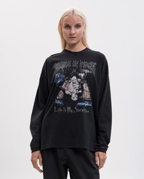 Vetements Чорний лонгслів з принтом MH27LS206B