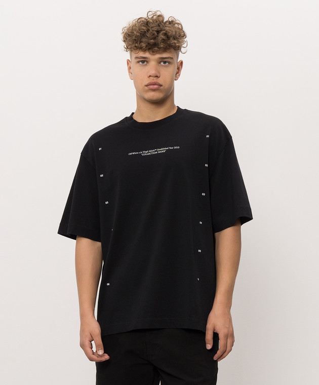 Off-White Чорна футболка Chakra Arrow з принтом 44MAA120F26J00F зображення 2