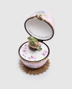 Fanex France Розовое музыкальное фарфоровое яйцо Цветы OPFLROSEPALE