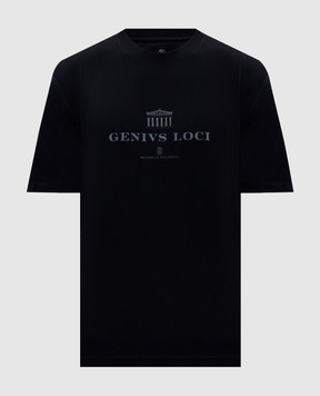 Brunello Cucinelli Чорна футболка Genius Loci M0B138520