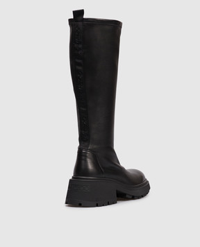 Jimmy Choo Чорні шкіряні чоботи Lune LUNEKBFLATSRN