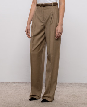 Max Mara Коричневые брюки LAGO из шерсти MSTLAGO