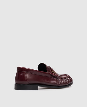 Saint Laurent Бордовые кожаные глянцевые LE LOAFER A001MMAAFGB