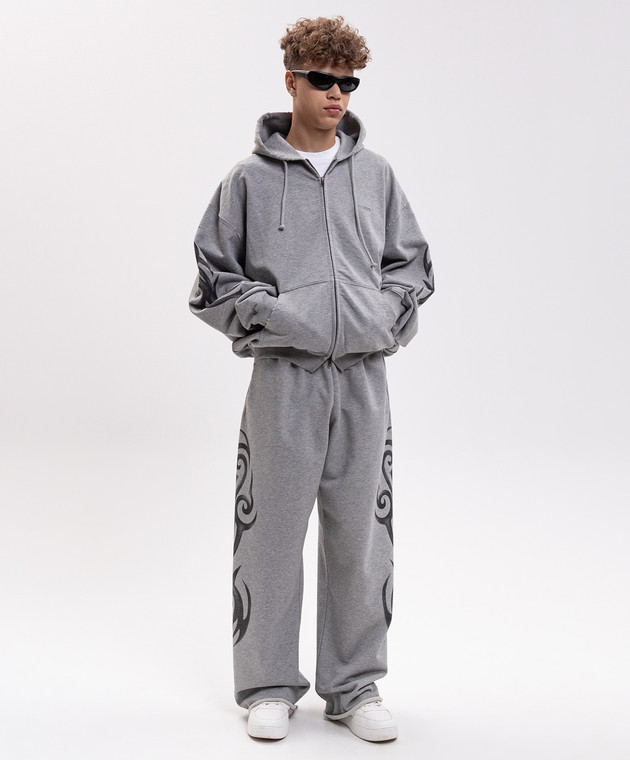 Vetements Серая меланжевая спортивная куртка с принтом MH27ZU151G изображение 2