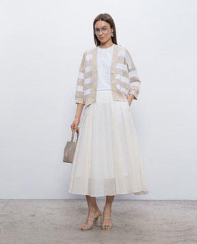 Peserico Бежевый кардиган в полоску S99149F059110F