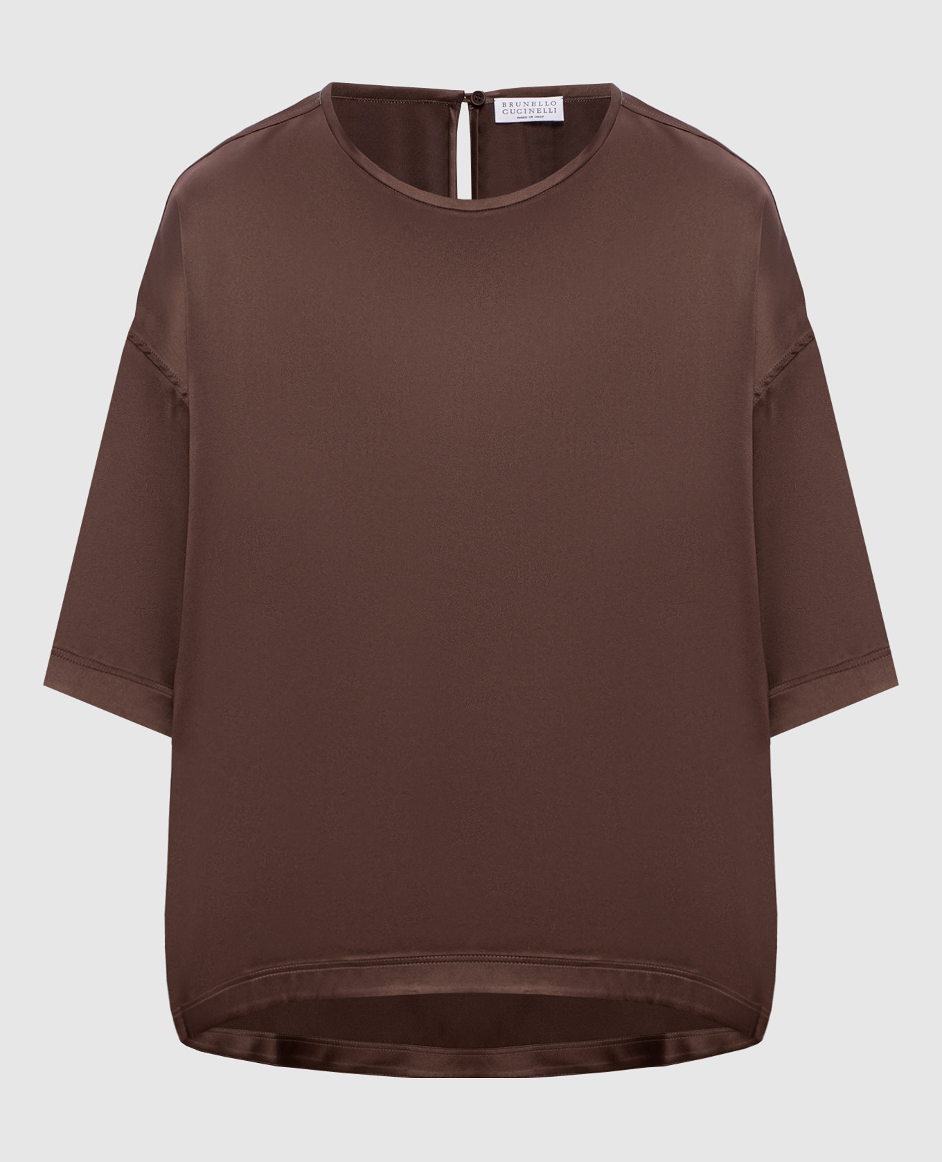 Коричневая блуза из шелка