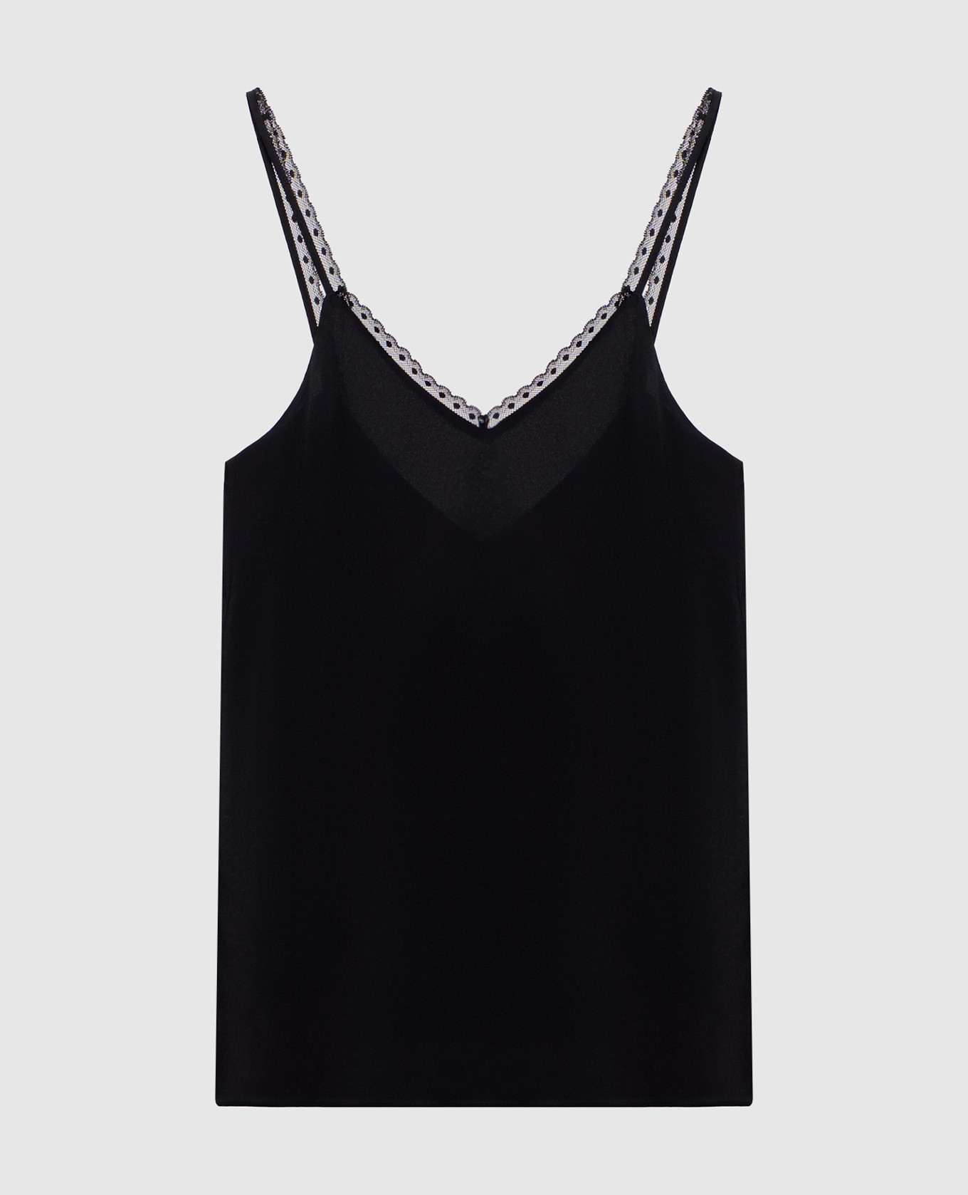 

Черный топ с шелком с логотипом, Топы