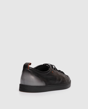 Santoni Чорні шкіряні кросівки MBNO22184NEATFRI