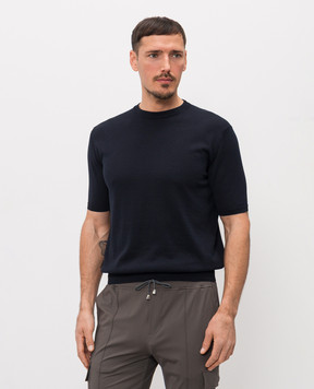 Doriani Cashmere Синя футболка з шовком 18381B299