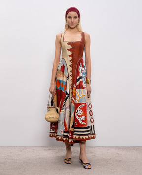 Alemais Сукня Michelle в брендовий принт з льоном 6040D