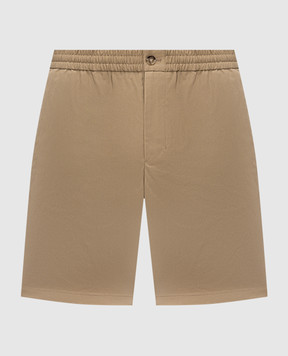 Ami Paris Бежевые шорты с фактурной эмблемой HSO835CO0132