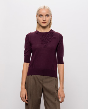 Ermanno Scervino Life Фиолетовый джемпер с шерстью с короткими рукавами D494L503APLYY