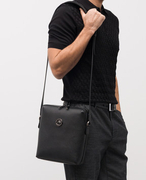 Stefano Ricci Черная кожаная сумка с металлической эмблемой ND156GTUVDVH