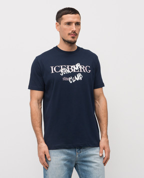 Iceberg Голубая футболка с вышивкой логотипа F0106325