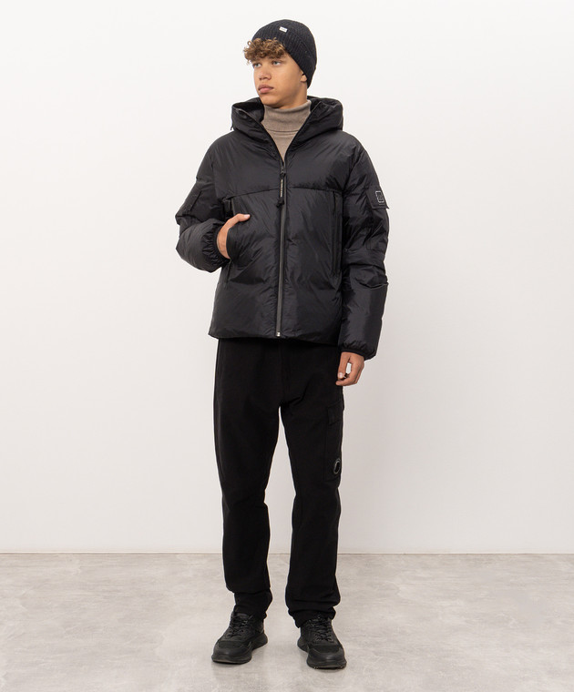 C.P. Company Metropolis Черный пуховик с принтом логотипа LOW038A110467V изображение 2