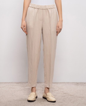 Peserico Бежеві штани з льоном з ланцюжком моніль A0407206668