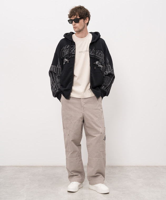 Off-White Бежевая футболка с принтом логотипа 44MAA120S26J007 изображение 2