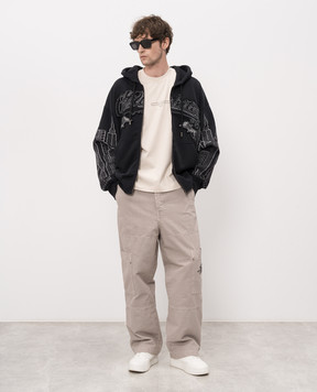 Off-White Бежева футболка з принтом логотипа 44MAA120S26J007