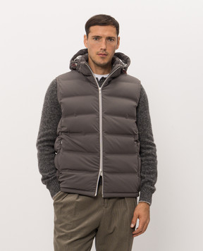 Brunello Cucinelli Сірий пуховий жилет MV4061605