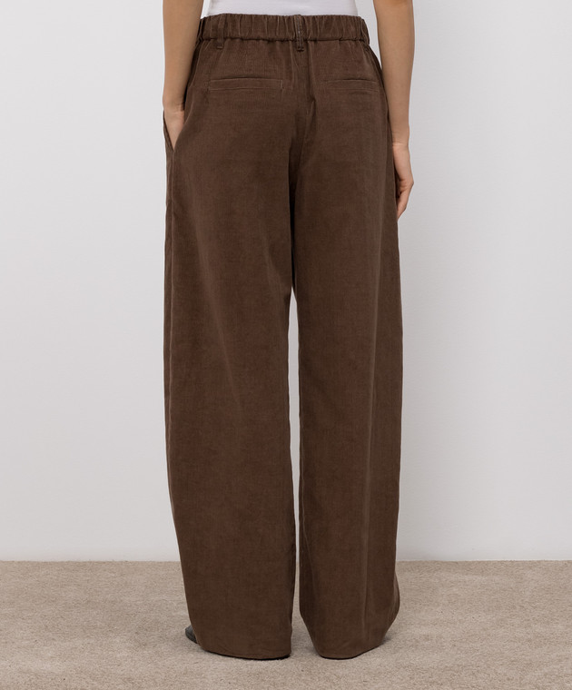 Brunello Cucinelli Коричневые вельветовые брюки MP187P9253 изображение 4