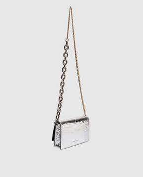 Alexander McQueen Серебряная кожаная сумка 61308814C31
