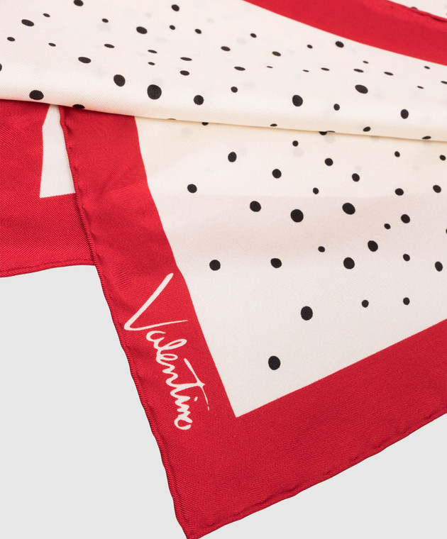 Valentino Платок цвета айвори из шелка с логотипом 9W2EI114NJB изображение 5