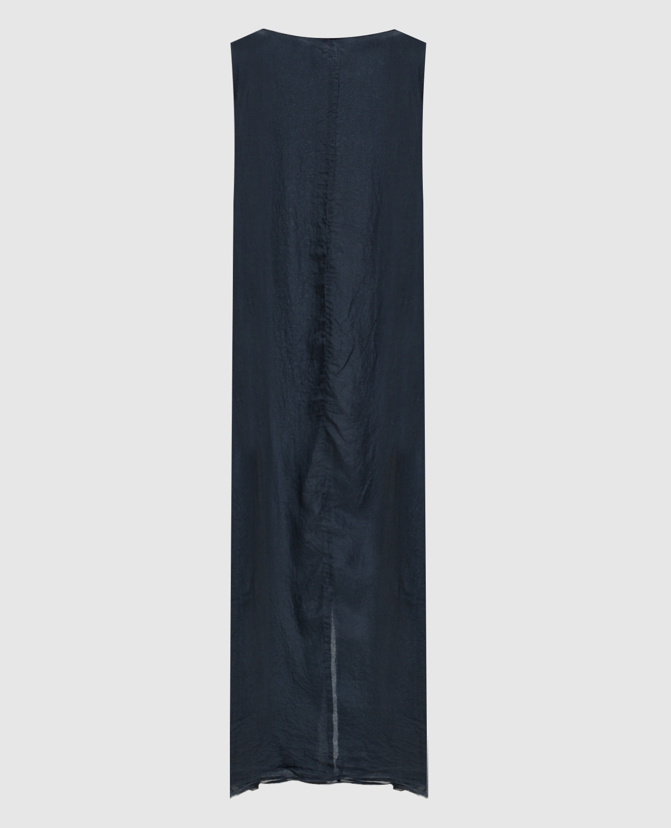 Синее платье из шелка с эффектом жатки