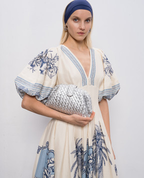 Bottega Veneta Серебряная кожаная сумка Lauren 1980 804038V5YS1