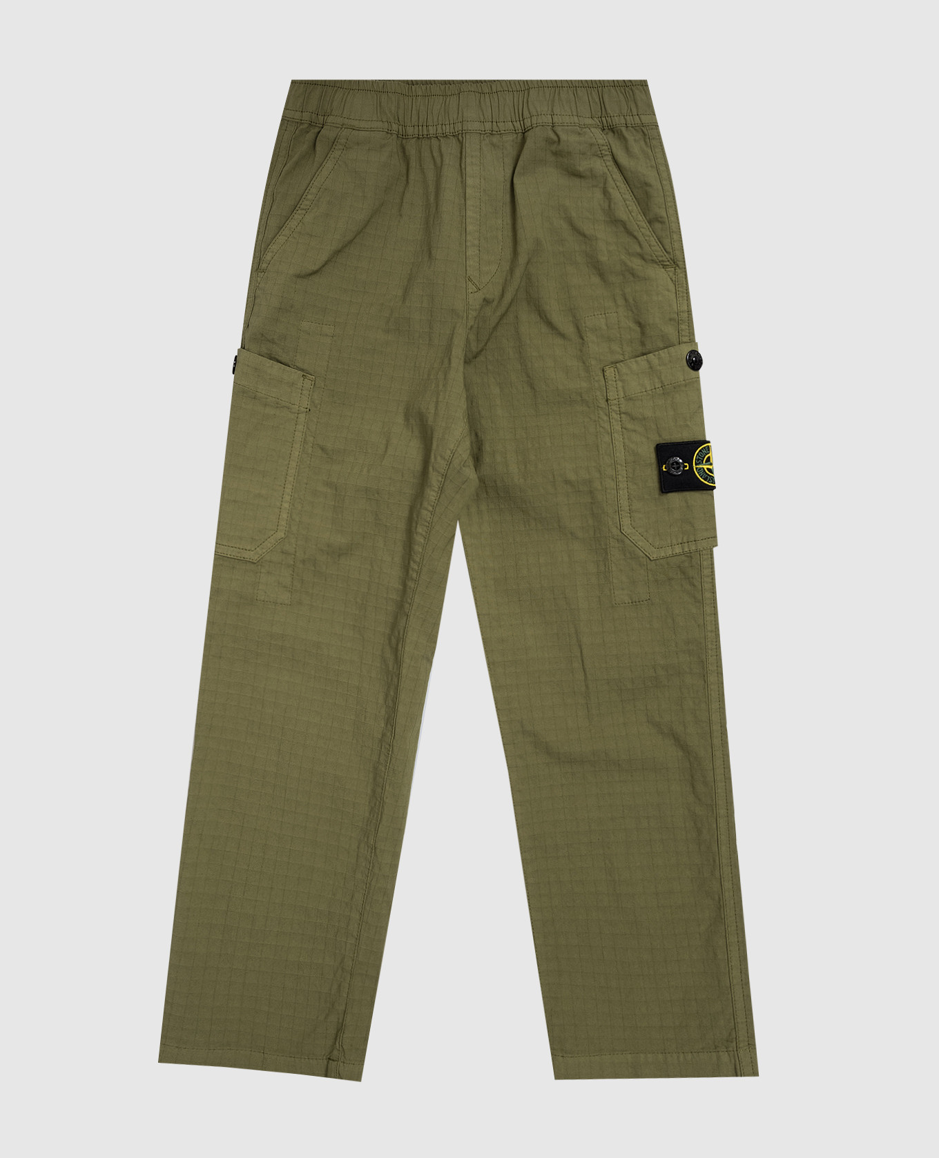 Детские карго цвета хаки с патчем логотипа