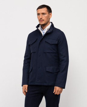 Pini Parma Синя куртка з вовни FJCKBLUE