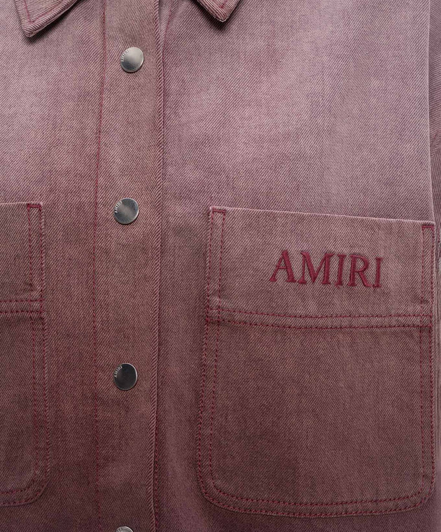 AMIRI Розовая джинсовая рубашка с эффектом деграде AWTOSH1012 изображение 5