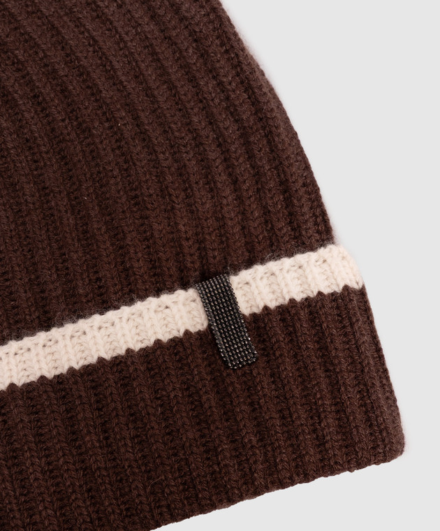 Brunello Cucinelli Коричнева шапка з кашеміру M12504979 зображення 4