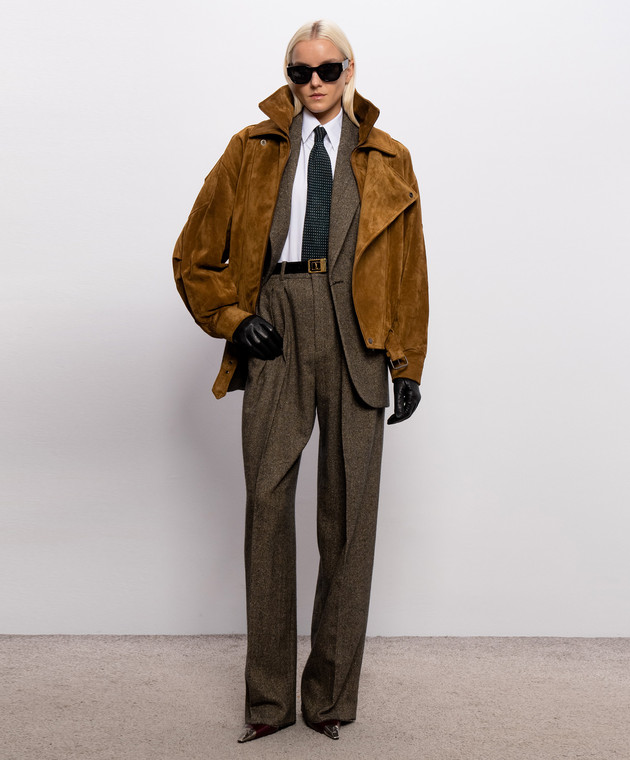 Saint Laurent Жакет с шерстью в узор 866250Y3L22 изображение 2