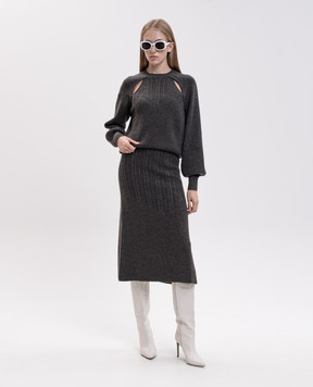 Twinset Сіра спідниця з вовною 262LI3MBB
