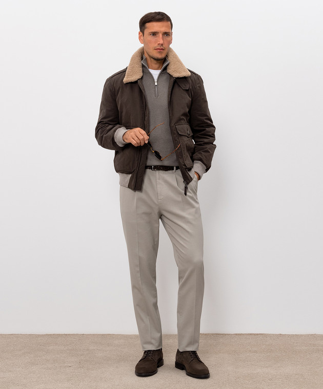 Brunello Cucinelli Джемпер цвета хаки из кашемира M2200124 изображение 2