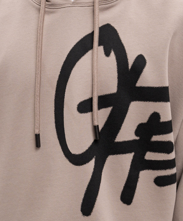 Off-White Бежеве худі з принтом логотипа 44MBB12MS26F008 зображення 5