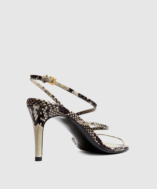 Khaite Сірі шкіряні босоніжки Loop з тисненням під шкіру рептилії F3075803 зображення 3