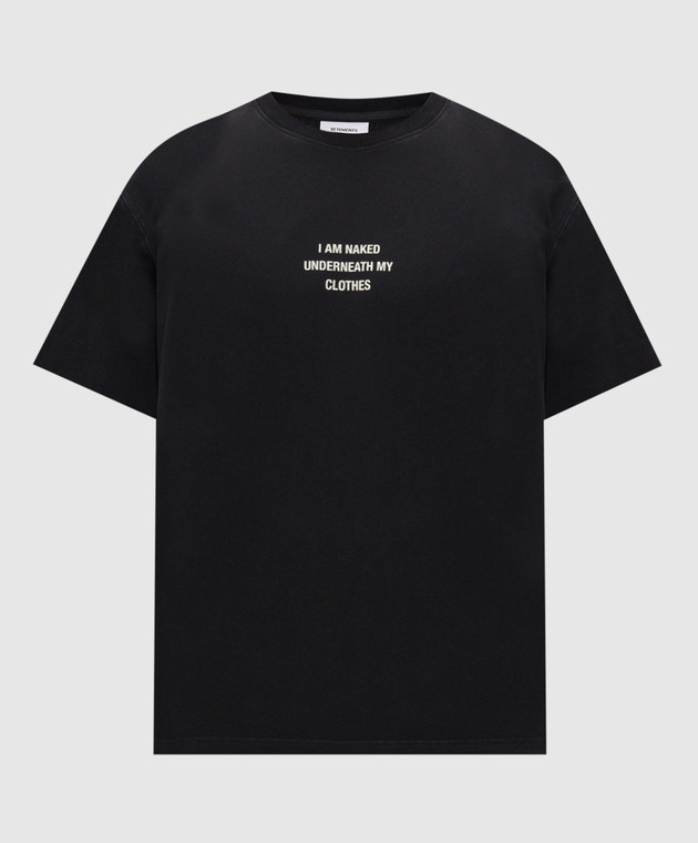 Vetements Чорна футболка з принтом напису MH27TR171Bm