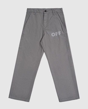 Off-White Дитячі сірі штани з логотиопм 44BCA009F5F001