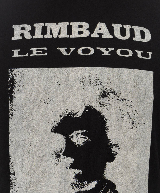 Ann Demeulemeester Чорна футболка з принтом B0014661FA206 зображення 5