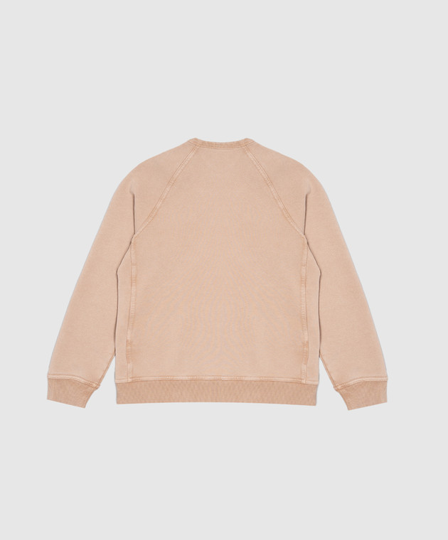 Brunello Cucinelli Детский бежевый свитшот с вышивкой BM862E513B изображение 2