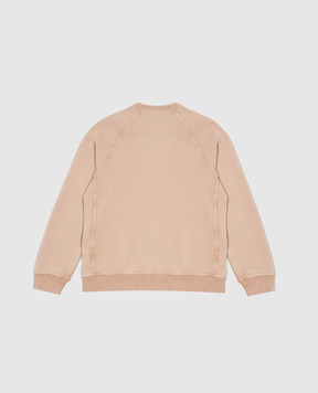 Brunello Cucinelli Детский бежевый свитшот с вышивкой BM862E513B