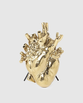 SELETTI Золотиста порцелянова ваза Love in Bloom 09921